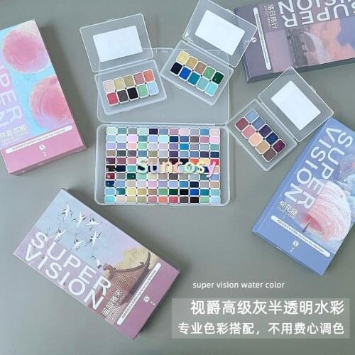 Super Vision Watercolor Paint Set, Artist Morandi Macaron Candy Colors, Acuarelas Advanced Gray 1ml 0.5ml Painting Art Supplies