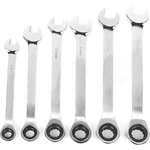 8mm-19mm Reversible Ratchet Wrench Socket Spanner Nut Tool Garage DIY Hand Tool Car Disassembly Wrench