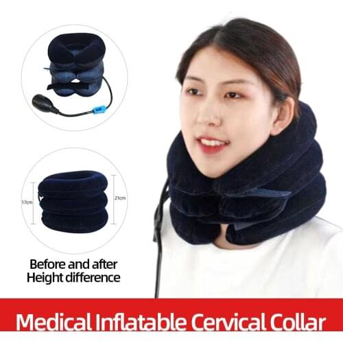 Three-layer Full Cashmere Neck Stretcher Air Cervical Traction Orthopedic Corrector Pain Relief Neck Warmer