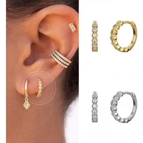 925 Sterling Silver Small Hoop Earrings for Women Simple Gold Silver Round Earrings Jewelry Chain Snake Circle Earrings