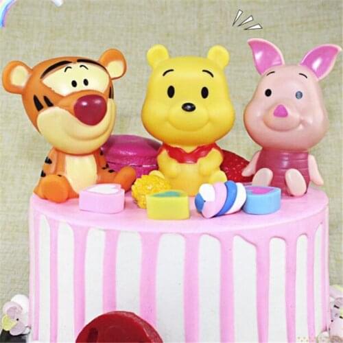Winnie the Pooh Vinyl Figures Cake Decoration Disney Animal Cartoon Dessert Decor For Birthday Party Baby Shower Baking Supplies