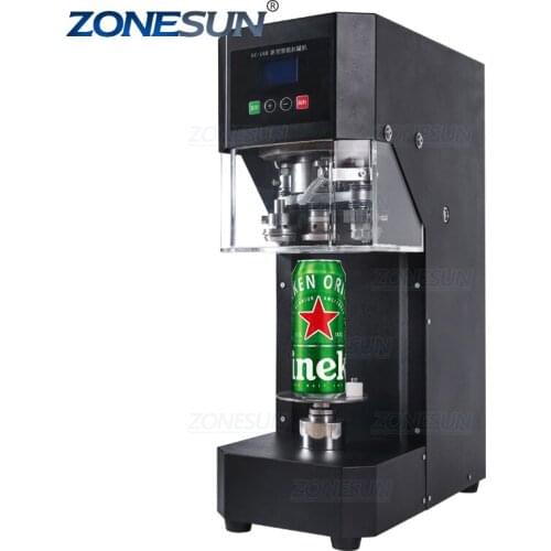 ZS-FK168B Seaming Aluminum Tin Beer Ring-Pull Cans Automatic Plastic Bottle Cap Induction Can Sealing Machine