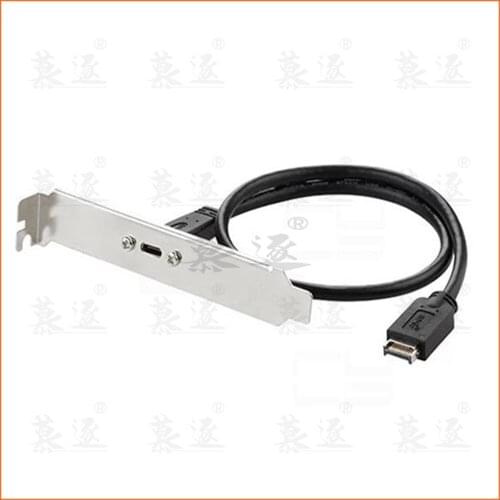0.4M USB 3.1 Front Panel Header to USB-C Type-C Female Extension Cable 40cm with Panel Mount Screw 40cm