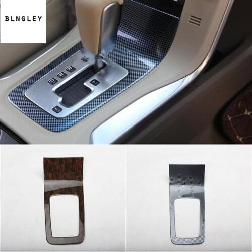 1pc ABS carbon fiber grain or wooden grain gear panel decoration cover for 2007-2016 Volvo S80
