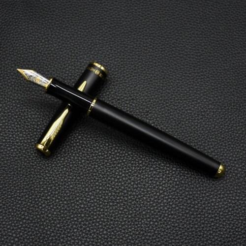 1Pcs Hero 5020 Business gift metal black golden /matte black student fountain pen writing ink pen