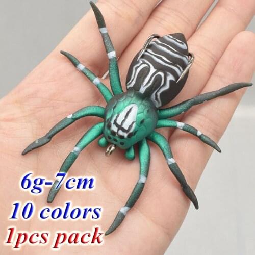 1pcs Silicone Spider Soft Fishing Lures With Double Hook Fish Bait Artificial Realistic Worm Fish Lure Fishing Tackle 6g-7cm