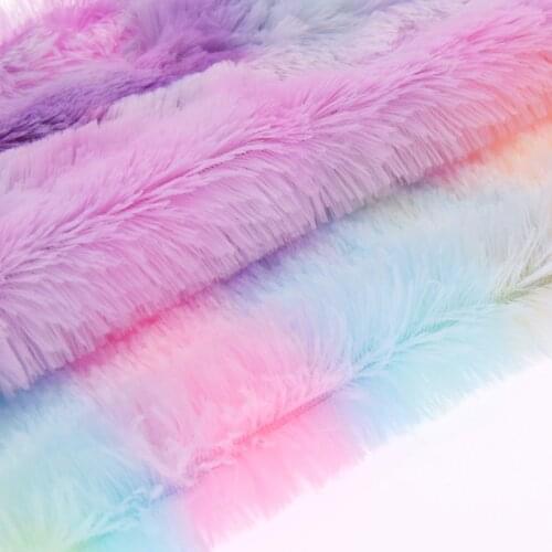 1Yard/lot Rainbow Color Flocking Leather Fabric For Patchwork Garment Decoration DIY Craft Bags Supplies