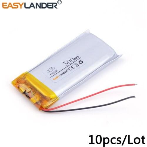 10pcs /Lot 642046 500maH 3.7v lithium Li ion polymer rechargeable battery Bluetooth audio smart home video security doorbell MP3