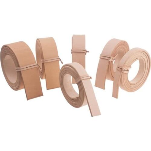 100-120cm Length1.4~3.9cm Width 0. 35--0.4cm Thickness Tanning Leather Natural Cowhide Butt Leather Strap for DIY Leathercraft