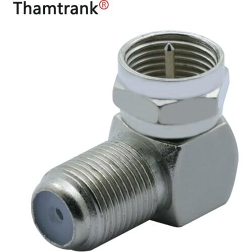 100pcs TV Antenna Connector F Male Plug to F Female Jack Right Angle Coaxial Barrel Coupler Adapter TV/CCTV Wire Converter