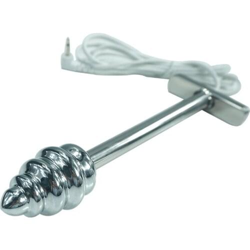 2 sizes for choose Electric shock pleasure thread medical therapy metal anal butt plug dildo vagina electro sex stimulation toys