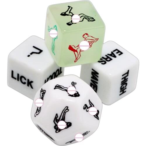 Funny 4pcs/set 12 Sides Sex Dice Sex Toys for Couple Adult Games Humour Gambling