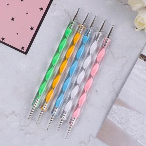 5PCS Nail Art Design Set Dotting Pen Drawing Nail Varnish Gel Polish Brush for Manicure Nail Art Tools Nails Art Brush