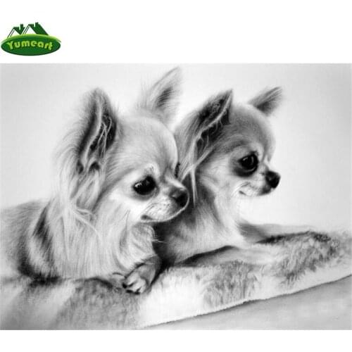 Chihuahua Dog 5D Diy Diamond Painting Full Square Cross Stitch Animal Pattern Mosaic Painting Pet Dog Animal Diamond Embroidery