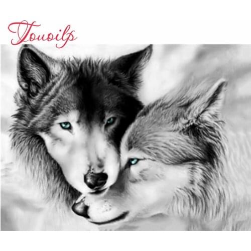 Diamant peinture pleine carré loup diamant broderie Animal artisanat Kit 5D bricolage point de croix mosaïque strass décor à la