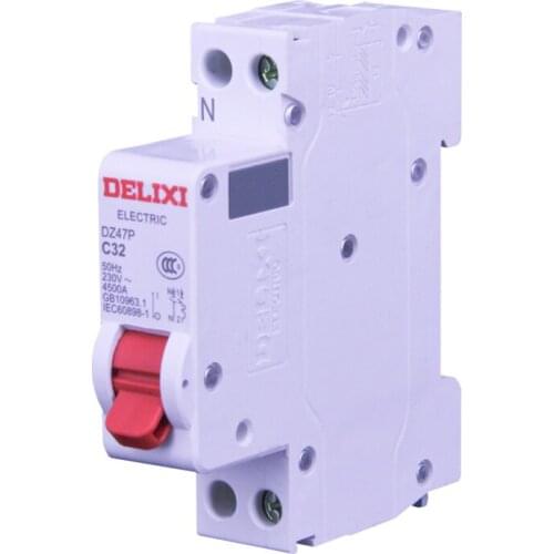 DELIXI Circuit Breaker 6A 10A 16A 25A 32A 40A DPN 1P+N 4.5KA 230V DZ47P MCB