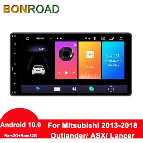 Bonroad Android 10.0 Car Multimedia Player for Mitsubishi outlander 3 lancer 2012 2013 2014 2015-2018 Car Radio Multimedia