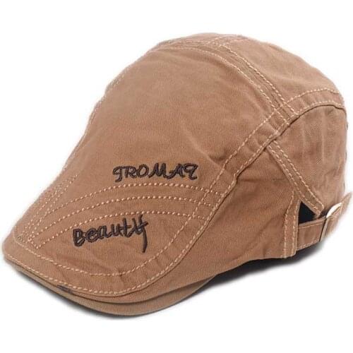 Berets caps Classic Solid Color Mens Casual Fashion Vintage Cotton Visor Caps for Men Retro Flat Hats Summer Beret