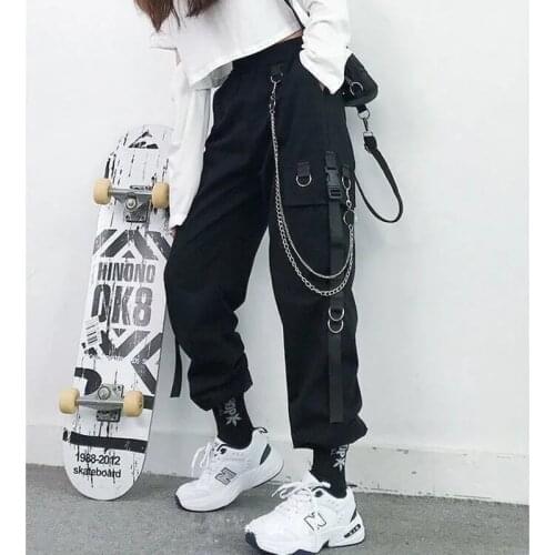 Autumn Elastic Waist Loose Streetwear Cargo Pants New Female Fashion Ankle-length Jogging Sport Trousers Plus Velvet Casual Pan