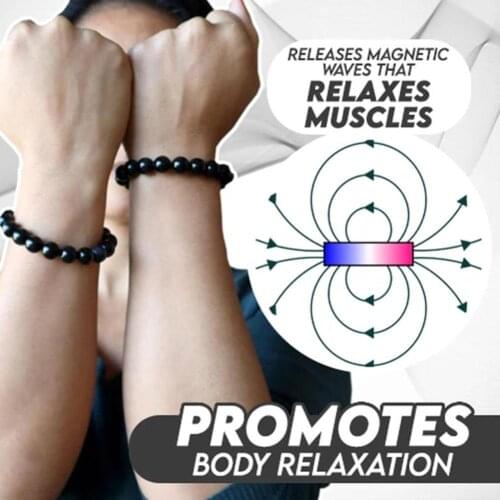 Black Magnetic Therapy Health Bracelet Couples Beaded Bracelet Fashion Jewelry Health Care Women Valentines Day Gift Present