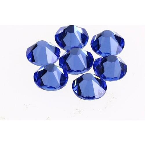 Glass sapphire Hotfix Rhinestone nail art Flat Back Iron On Strass Crystal Stones Hot Fix Rhinestones For Clothes Decorations