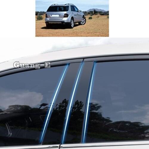 For Benz ML ML300 ML320 ML350 ML400 ML500 4MATIC 2005-2011 Car PC Material Pillar Post Cover Door Trim Window Piano Black Stick