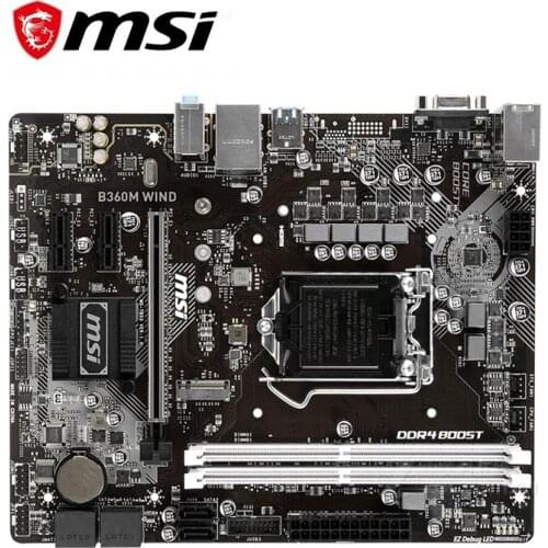 For MSI B360M WIND Motherboard LGA 1151 DDR4 For Intel B360 B360M Desktop Mainboard USB3.0 PCI-E X16 3.0 Used