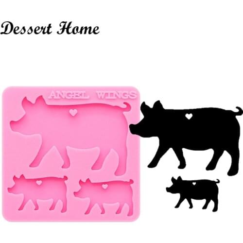 DY0124 Epoxy resin molds pig family mold for keychain pendant Jewelry Makeing silicone molds for resin diy