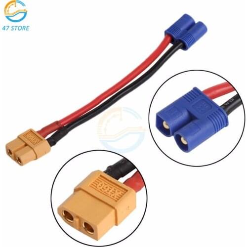 EC2 Banana Male Connector To XT60 Plug Wire Female Adapter Cable for RC Lipo Battery Banana Male to Female Plug Connector DIY