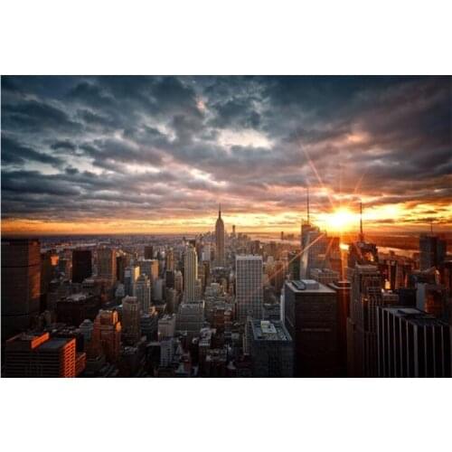 New York City Sunset View Canvas Paintings On the Wall Art Posters And Prints Skline of Manhattan Wall Pictures Home Decoration