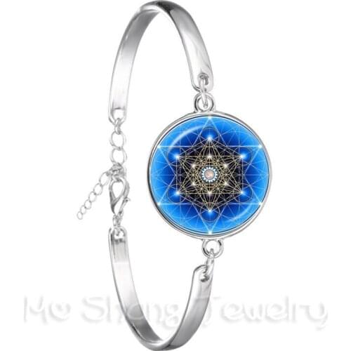 Bestselling Wiccan Locket Chain Bracelet Trendy Pentacle Wicca Glass Cabochon Locket Pendant Occult Charms Jewelry For Women