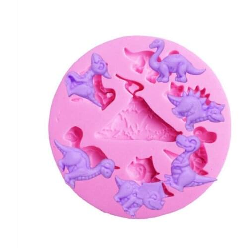Cake Tools cute dinosaur silicone mold family Decorating Cupcake decorating Gumpaste fondant tool mould