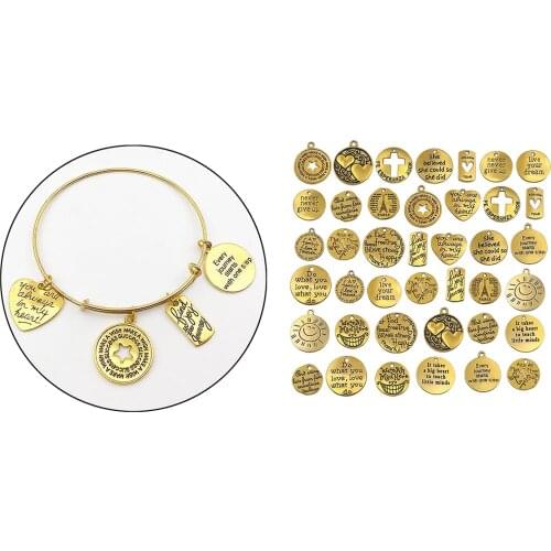 40pcs Bulk Lots Charms for Jewelry Making Supplies Kit Craft Accessories DIY Bracelet Necklace Pendant Earring Keychain