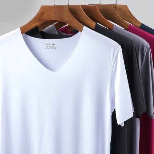 Mens seamless ice silk short-sleeved T-shirt large size quick-drying sports breathable bottoming shirt