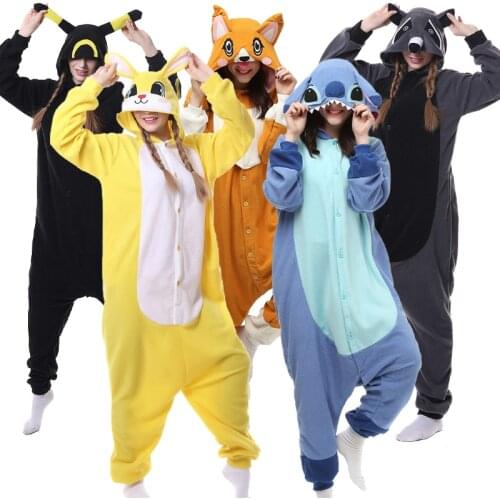 New Kigurumi Unicorn Animal Adults Cat Bear Shark Fox Onesies Pajama Raccoon Costumes Acting suit home Jumpsuit Christmas Gift