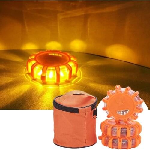 Portable LED Car Strobe Flashing Warning Light Emergency Road Rescue Safety Flashing Lights Magnetic Base Roadside Beacon Lamp