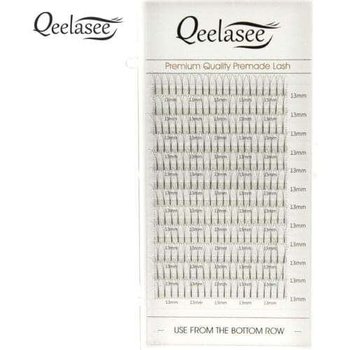 Qeelasee New 3D/5D/6D Long Stem Pre Made Volume Fans Faux Mink Premade Russian Volume Eyelash Extension Makeup Lashes