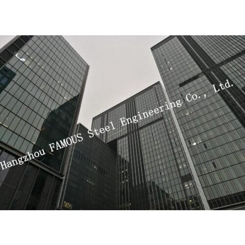 Modern Hidden Frame Tempered Double Layer Glass Aluminum Curtain Wall EPS Project