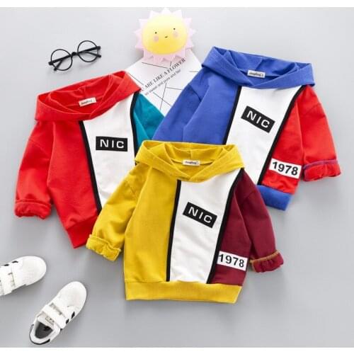 Baby Boys Girls Spring Autumn Clothing Sweater Long Sleeved Color Matching Hoodie Girls Kids Sweashirts Cartoon Cute Outfits