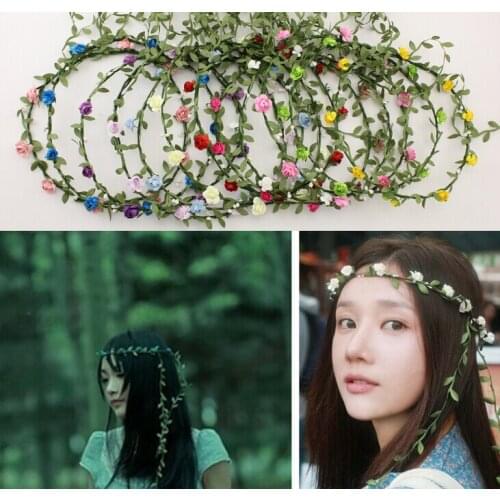 10pcs/lot Women Handmade Wreaths 12 Flowers Headband More Colors For Bride Wedding Wear