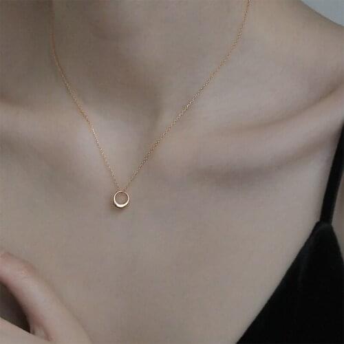 XLC7 New Design Geometric Round Circle Clavicle Chain Necklace For Women Party Jewelry Gifts Wholesale
