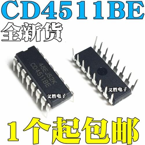 New and original CD4511BE DIP16 Latches decoder chip CMOS logic devices DIP16, latch into encapsulation DIP16 decoder drives