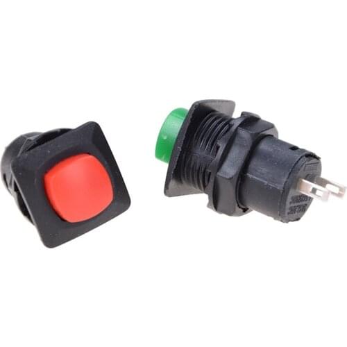 1pcs AC 12V Momentary Non Latching Red / Green Round Cap Push Button Switch