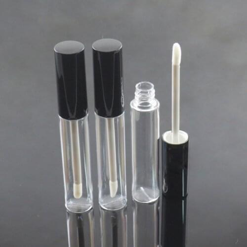 100pcs/lot 10ml Empty Lip Black Silver Cap Gloss Bottle Lipstick Container Vial Empty Round Lip Gloss Tube Packing