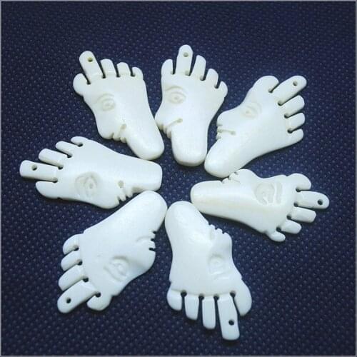 2pcs natural bone beads accessories top fashion diy beads size 44x23mm Maya peoples white colors jewelry findings