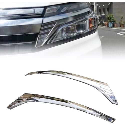 2Pcs Chrome ABS Car Head Light Lamp Trim For Toyota Voxy R80 2018 2019 2020 Headlight Decoration Exterior Molding Trims