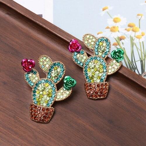 2020 New Unique Design Plant Stud Earrings Women Girls Cute Fun Cactus Earring Fashion Personality Jewelry Accessories Femme