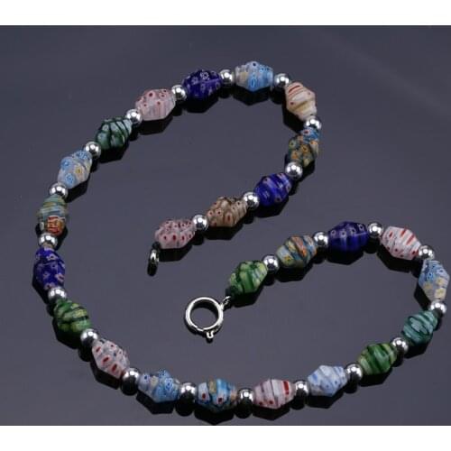 3PCS/Lot Millefiori Glass Lampwork Murano Coin Beads Necklace Fashion jewelry HOT -180