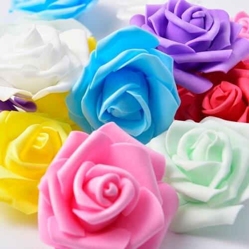 50Pcs/lot 7cm Artificial Flower big PE Foam Rose Heads For DIY Wreaths Wedding Event Decoration Home Garden Decorative Supplies