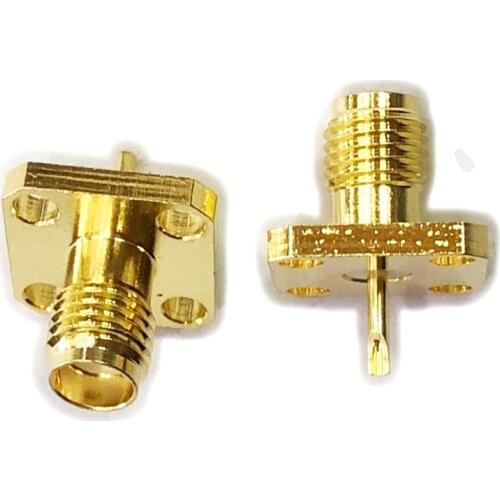 50pcs SMA Female 4 Hole Flange Chassis Panel Mount RF Coaxial Adapter Connector